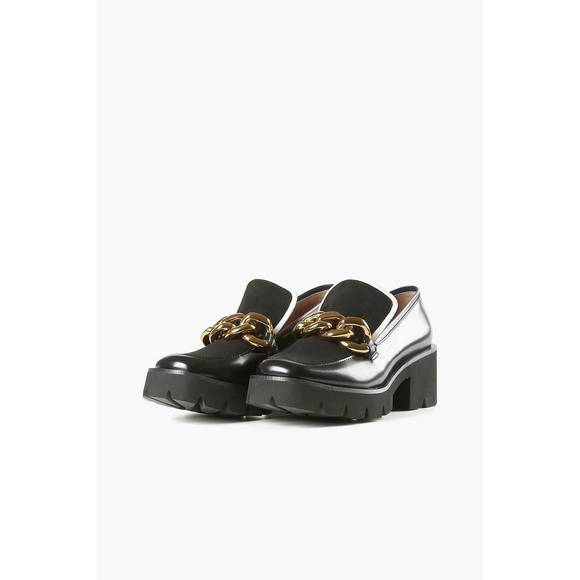 NEW ALL BLACK chunk links lady lugg loafer in black - Picture 2 of 4